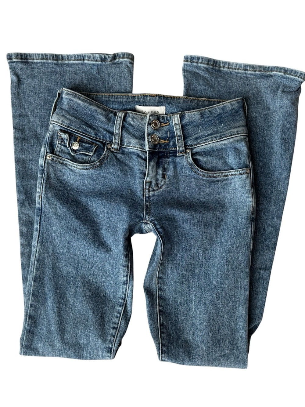 PacSun Low Rise Bootcut Jeans Size 22 Y2K Style Double Button Flap Back